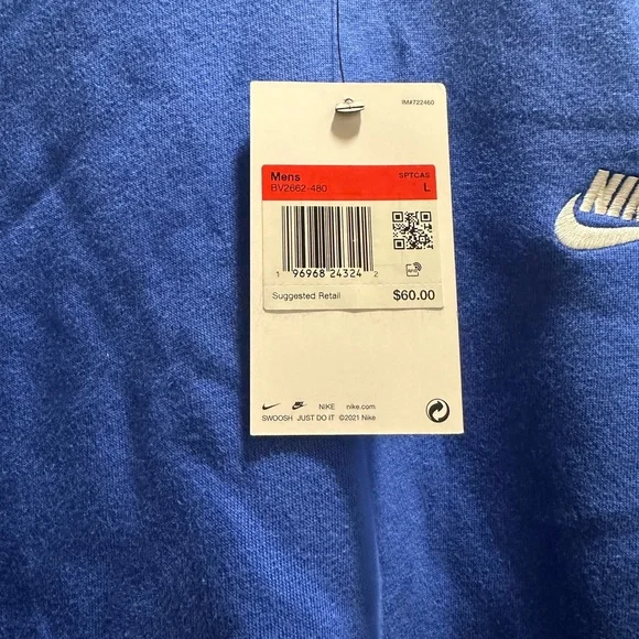 Nike Men's Vibrant Blue Crewneck Sweater - Picture 2 of 2